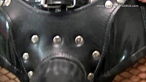 Femdom Mistress Spitting on Her Big Black Cock in POV