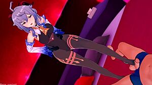 Ganyu trains new skills with his foot in hotel