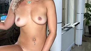 Luna Luxe rocks pink fishnet lingerie, looking smoking hot