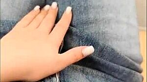 Man, those thin legs in jeans are so sexy, especially when she's squirting in cowgirl position!