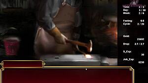 Black smith-06: sexy cat on sofa in hentai dating game