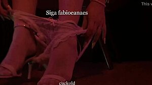 Hotwife shows off in heels and pantyhose for cuckold's foot fetish