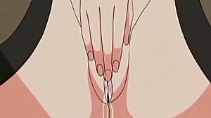 Anime maid gets soaked while touching herself. So wild for a cartoon!