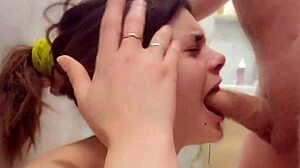 teen gets mouth fucked hard in amateur vid sorry couldn't hold still