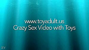 Intriguing contrast: huge tits fucking with toys and cum