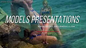 czech glamour model strips seductively