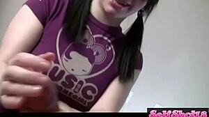 Teen melody handjob dick closeup