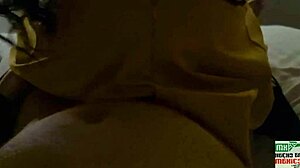 After sucking his curved cock, he humiliates and spanks me on all fours