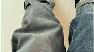 Man, those thin legs in jeans are so sexy, especially when she's squirting in cowgirl position!