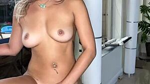 Luna Luxe rocks pink fishnet lingerie, looking smoking hot