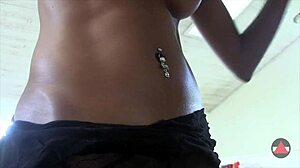 Ebony babe in lingerie gets her big ass pumped hard