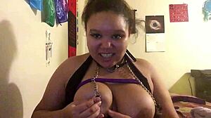 My first time using nipple clamps on big tits