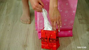 sweet fantina in her sexy lingerie kissing and blowing