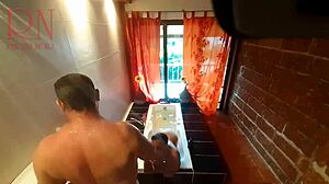 Voyeur Housewife Shaves Pussy In Shower