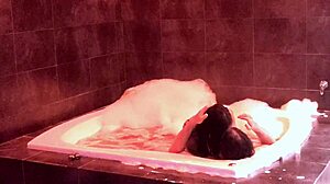 Your tits bounce in the jacuzzi as you ride my cock moaning!