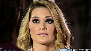 Milf in stockings enjoys lesbian threesome