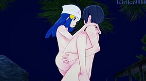 Dawn Hikari and Gloria Yuuri in intense pokemon hentai sex