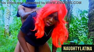 African naughty latina fucks ex boyfriend in the bush, loving missionary and doggy sex