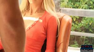 Perfect blonde MILF from Houston Texas undresses in hot photoshoot. Showing big tits and stripping clothes