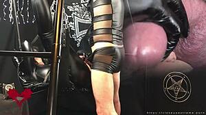 Mistress on sex swing black gothic style