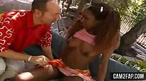 black teen fucks outdoor in hardcore action