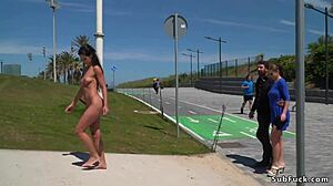bare spanish slave walks on streets