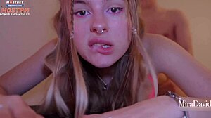 Horny teen asks, 'Can I get all your cum?' She does it twice