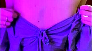 beautiful girl 18 years old with a blue dress masturbates sucks a dildo and fucks herself in front of you - arinafox