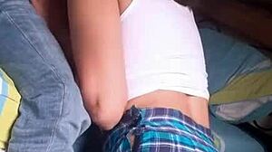 Hot School Babe Sucks Dick After Class