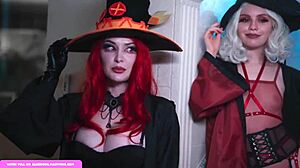 Hardcore orgy with four sexy witches and one big dick alicebong