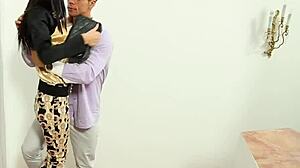 Why is that classy babe getting spunked on by big cocks?