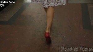 F metro upskirt caught on hidden cam!