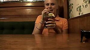 Teen In Braces Rubs Tits Publicly