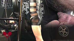 Mistress on sex swing black gothic style