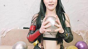 tifa lockhart talks dirty and pops balloons