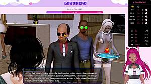 lewdneko plays harem hotel part 24 with cute maid and big tits.