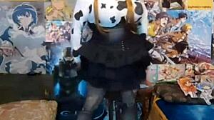 Latina in cosplay rides cowgirl and takes anal assfucking