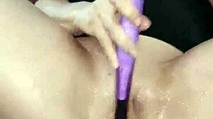 Velvet Rain, oh man, squirtin’ with that huge toy!