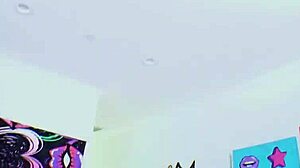 Skinny Tiana Blows Huge Cock in Fishnets