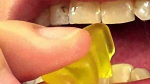 Fifi Foxx Performs Mouth Vore Close-Up with Gummy Bears