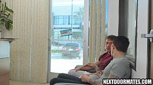 Straight friend convinced to try gay anal with monster cock