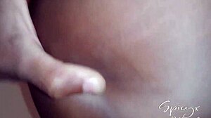 Morena's Creamy Pussy Overwhelmed by Huge Cock While Listening to Music