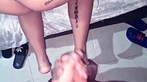 Horny blonde rikki gets her twat banged and a cum facial by group