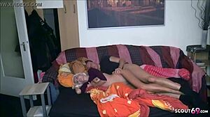 This slim German teen swallows in homemade POV with her ex