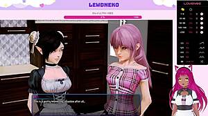 lewdneko plays harem hotel part 24 with cute maid and big tits.