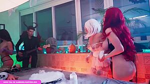 Hardcore orgy with four sexy witches and one big dick alicebong