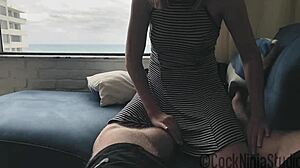 Damn! Step mom kassie klass trains son to last longer in bed!