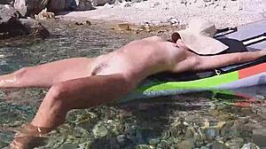 couple experiences intense anal orgasm on sup board in wild hardcore sex
