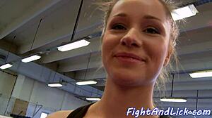 Wrestling lesbian dives deep into ass fingering and intense pussy licking.