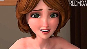 Zia Cass si fa sbattere forte in azione cartoon 3D selvaggia